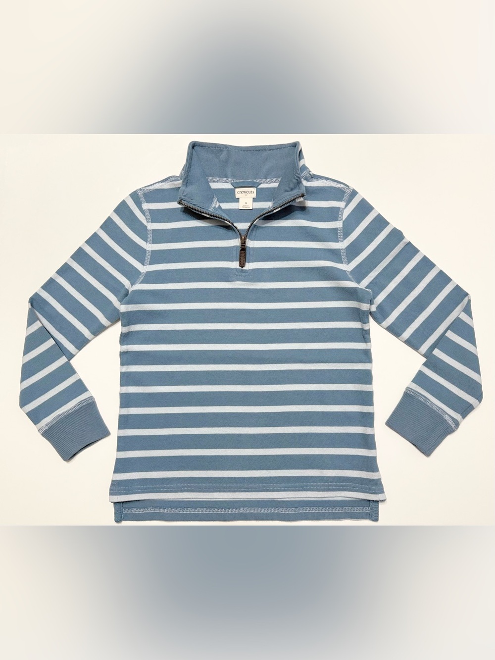 J. CREW Crewcuts Boys Striped Cotton Half-Zip Pullover Sweater - Small 6/7